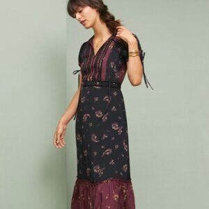 Anthropologie Keep in Touch Patricia Patchwork Dress Size XS Boho Cottagecore